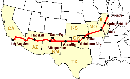 Entire Map of Route 66